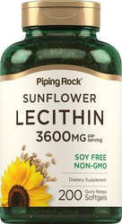 Sunflower Lecithin, 3600 mg (per serving), 200 Quick Release Softgels